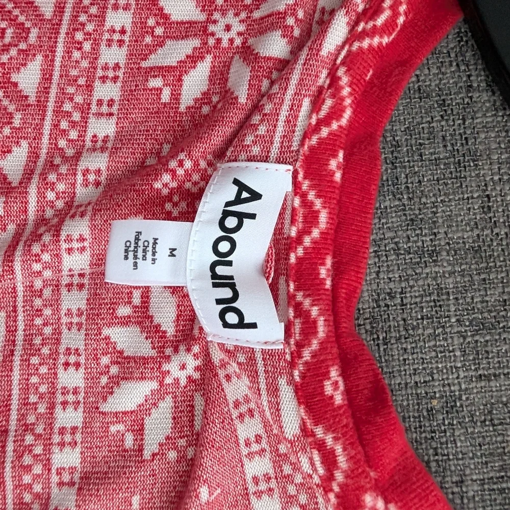 Abound Red and White Snowflake Pajama Set